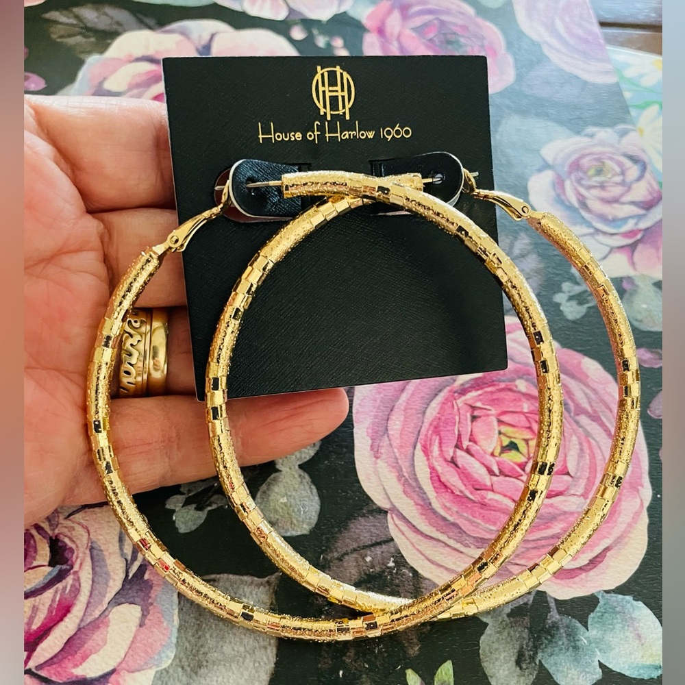 House of Harlow 1960 Gold Jumbo Hoop Earrings
With free smaller Hoops